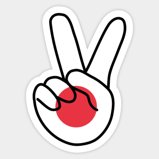 Japan Flag V Sign Sticker